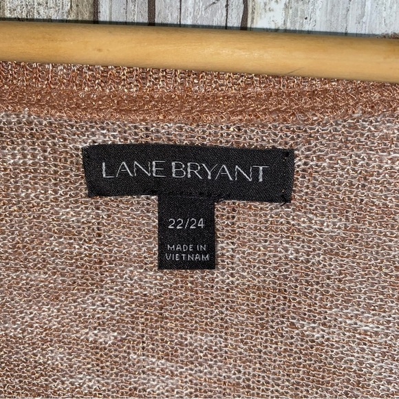 Lane Bryant Tan Metallic Shimmer Blouse - Picture 5 of 5